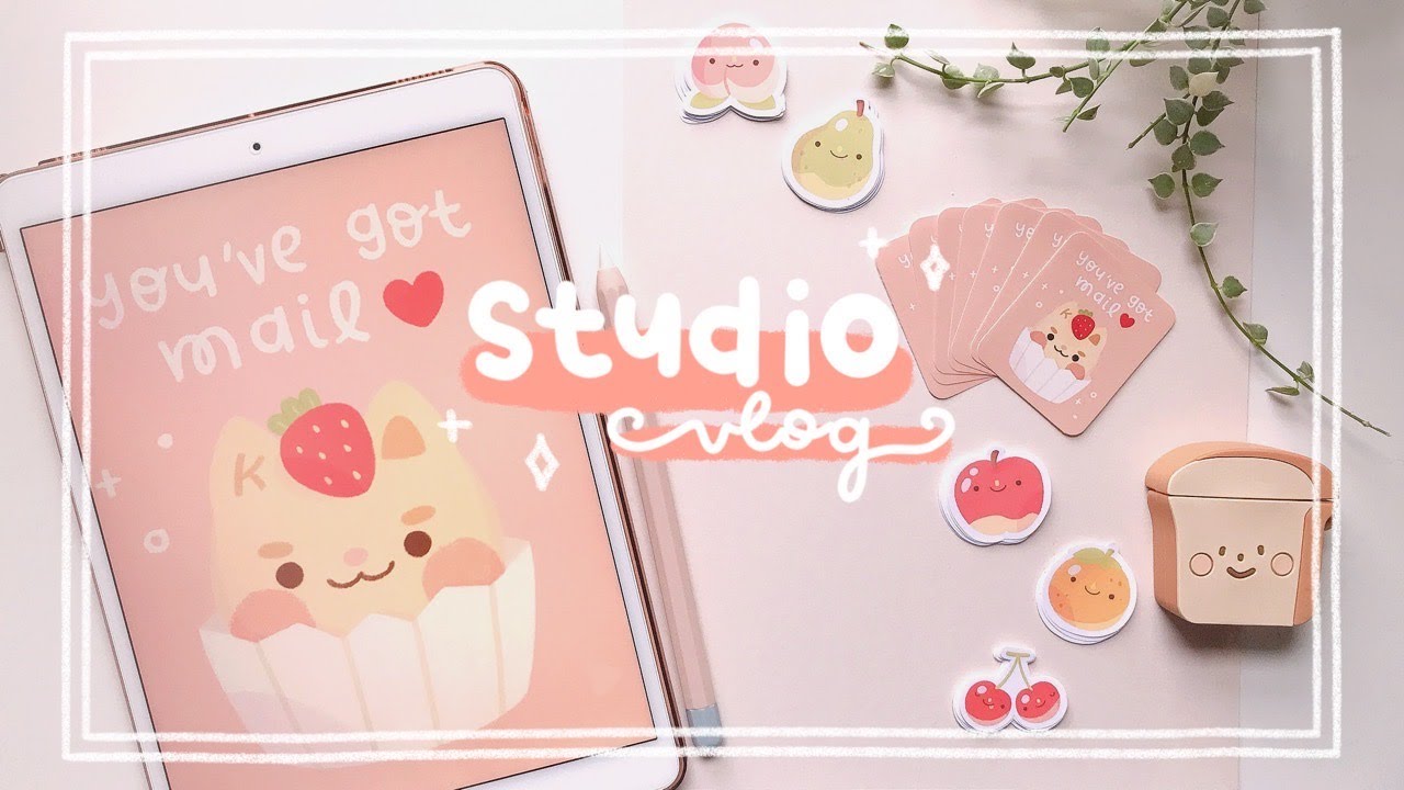 studio vlog ep.03 🧁 art process, sticker design, and talk about mental health