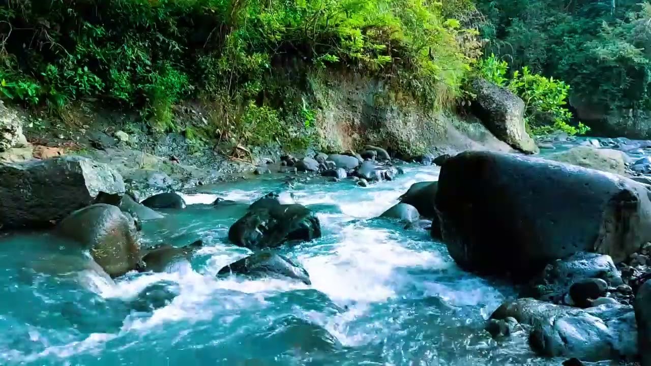 Mountain River Flowing 24/7 - Water Sounds, Nature White Noise. River Sounds for Sleeping