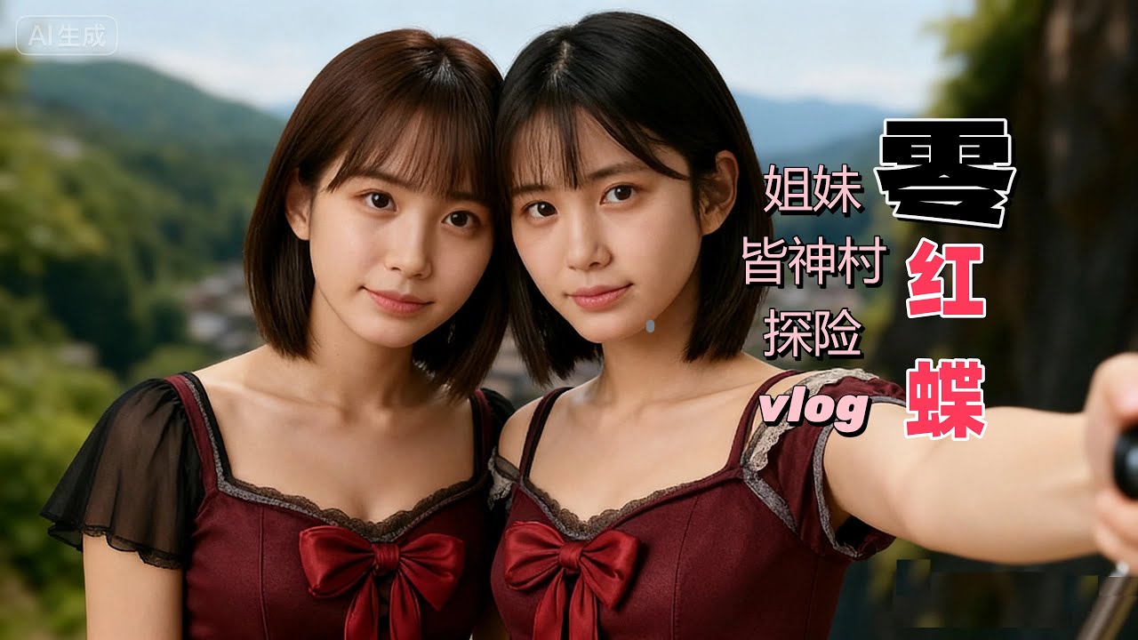 零红蝶真人版天仓姐妹的皆神村探险vlog