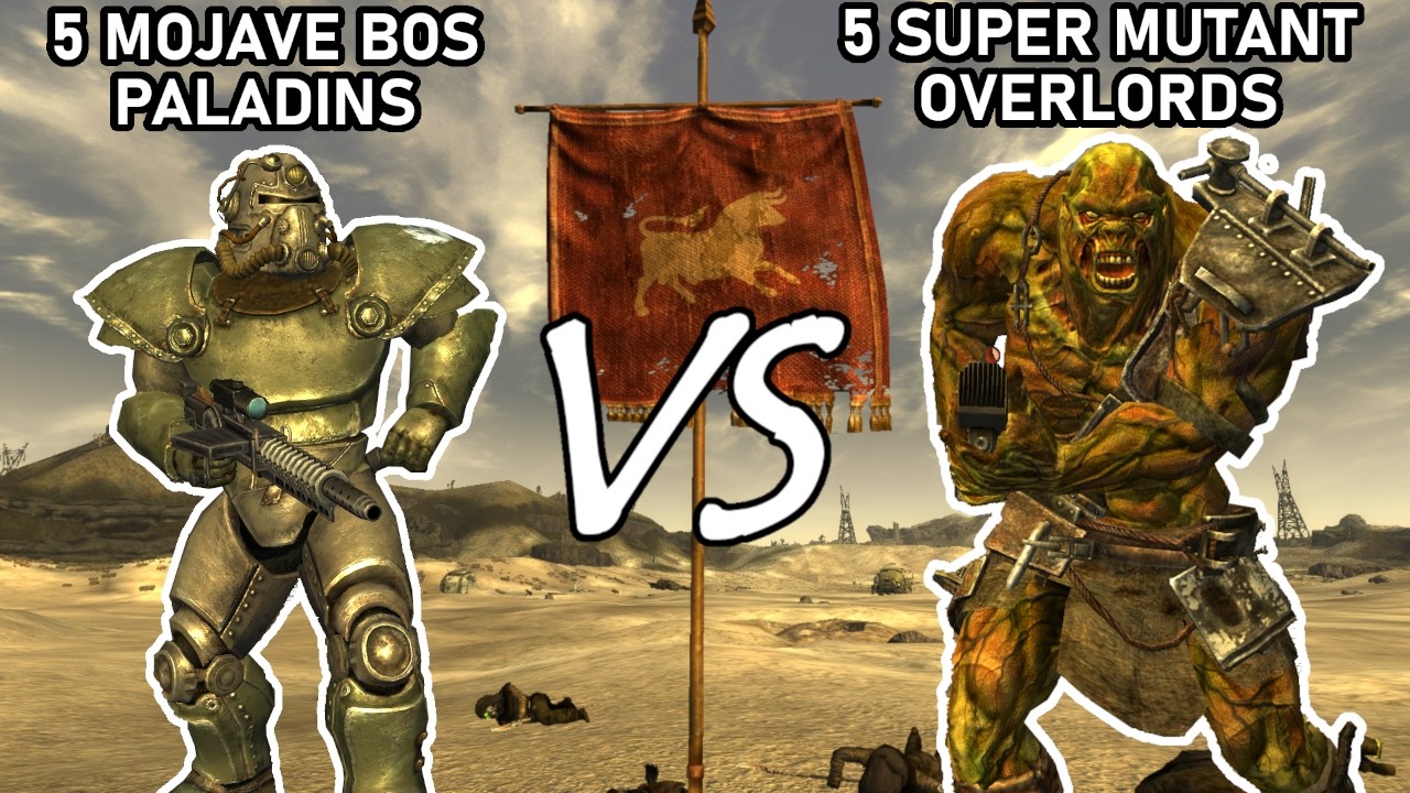 Can 5 Mojave BoS Paladins DEFEAT 5 Super Mutant Overlords? | Fallout New Vegas npc battles