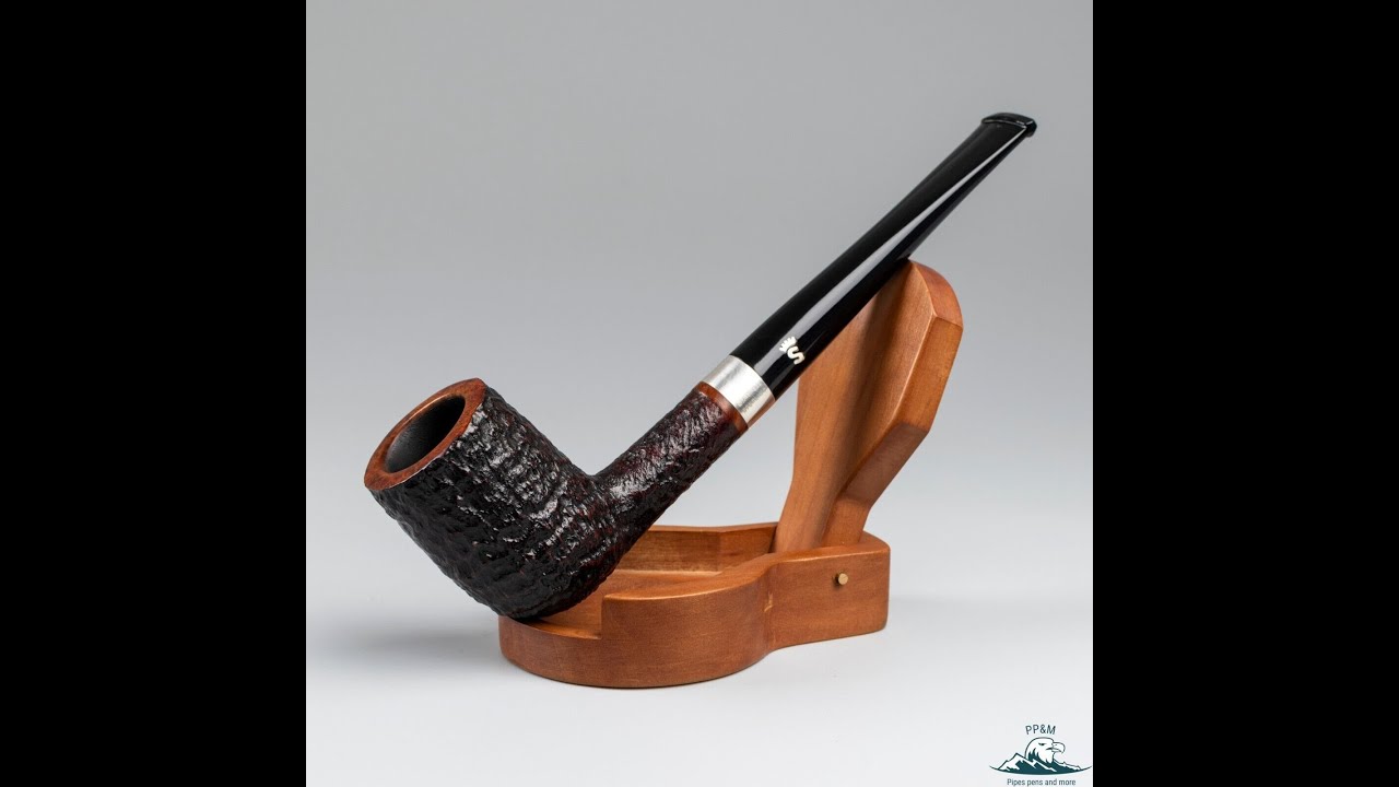 Stanwell Sterling Sandblasted Long Slim Billiard Tapered Stem 360 Ring Grain