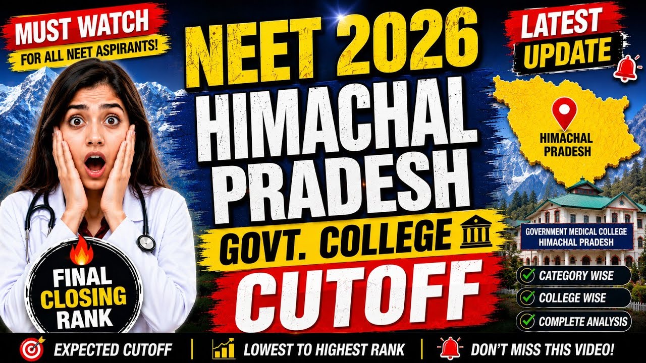 NEET 2026 Himachal Pradesh Govt Medical College Cutoff 🔥 | HP State Quota MBBS Closing Rank |