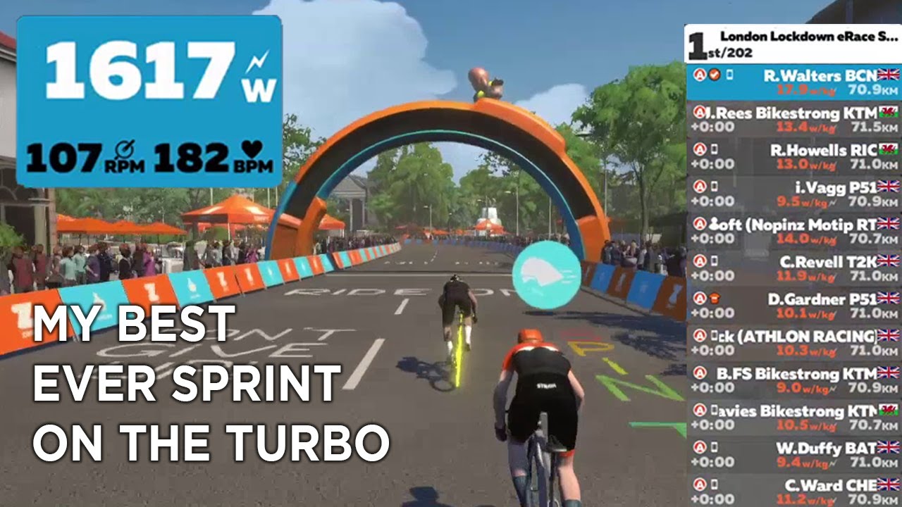 Zwift Racing! Winning in the London Lockdown e-Race!