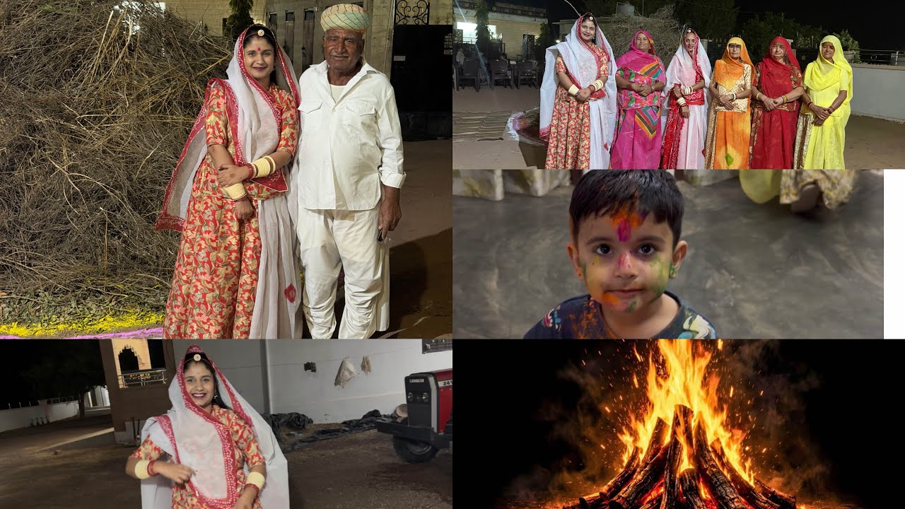 Holi celebrates 🤭gav ki holi sabse best holi ❤️