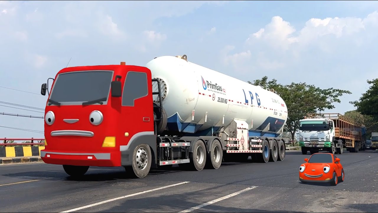 Disini Markas Truk Tangki, Truk Kontainer Besar Mirip Frank Sahabatnya Tayo