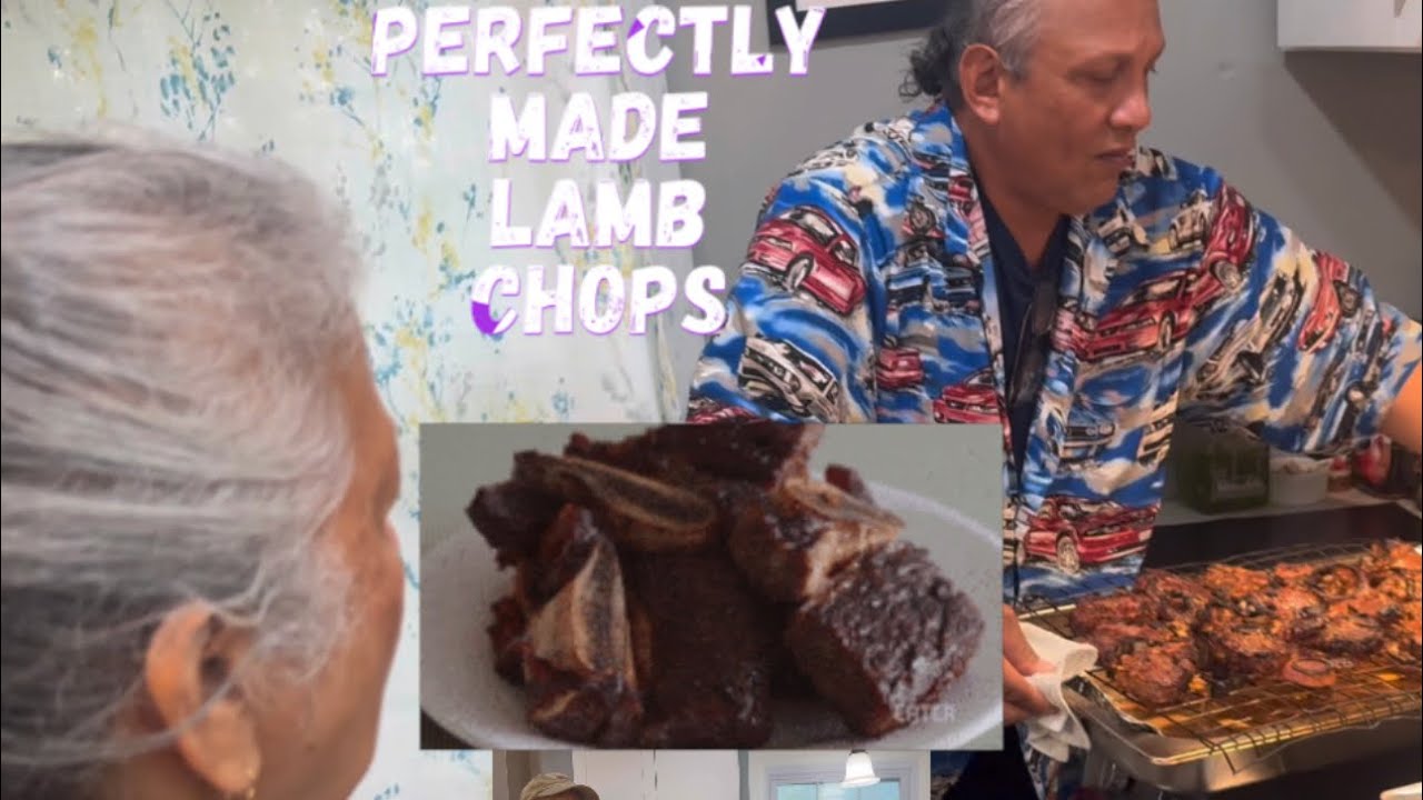 LAMB CHOPS, POTATO SALAD w/ MIX VEGETABLES.