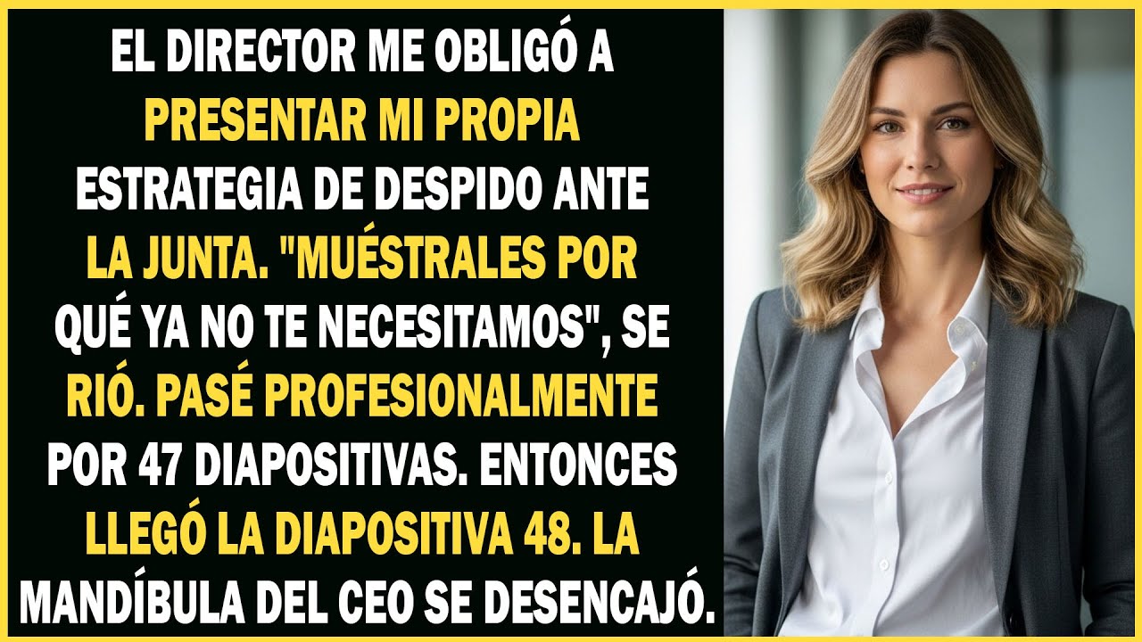 Me hicieron presentar mi propio plan de despido ante la junta, así que incluí una diapositiva extra