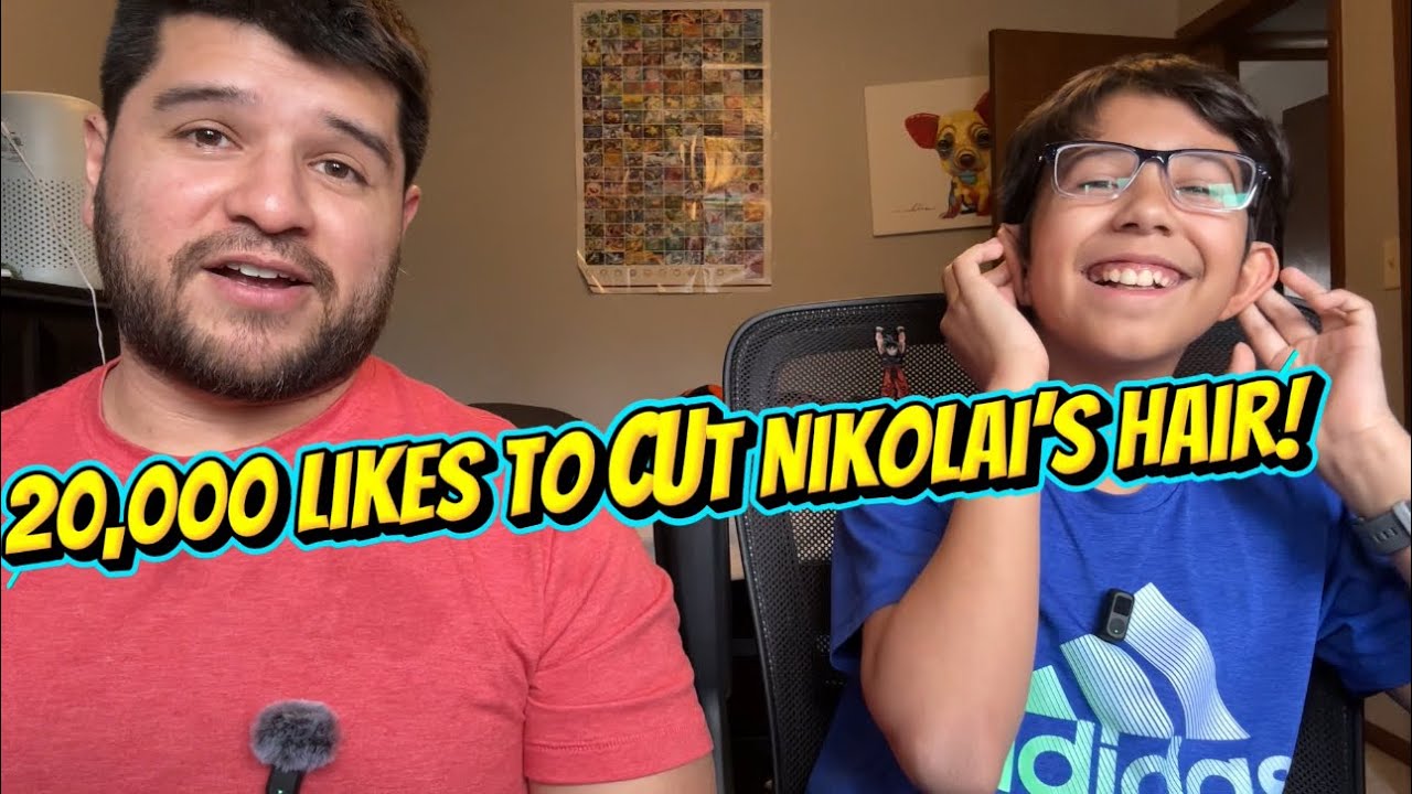 If this video gets 20,000 likes we get to cut his hair! 