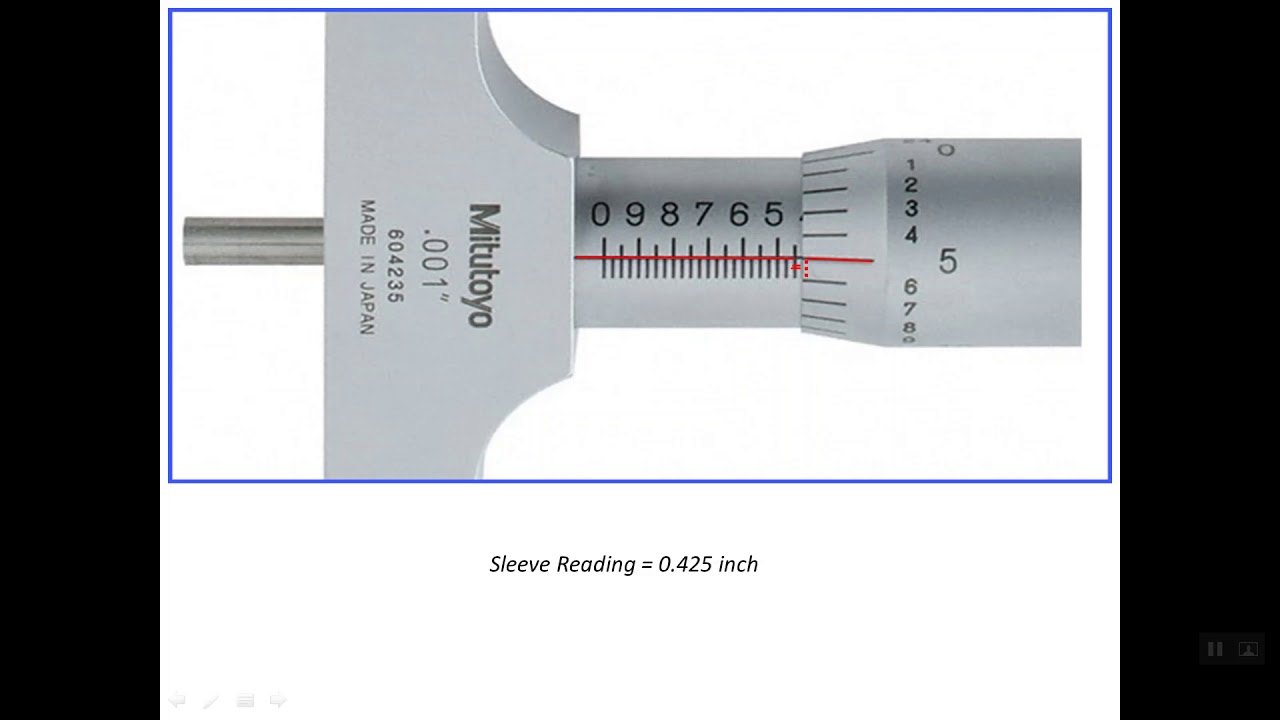 25) Reading Inch (British) Depth Micrometer with 0.001 inch Resolution