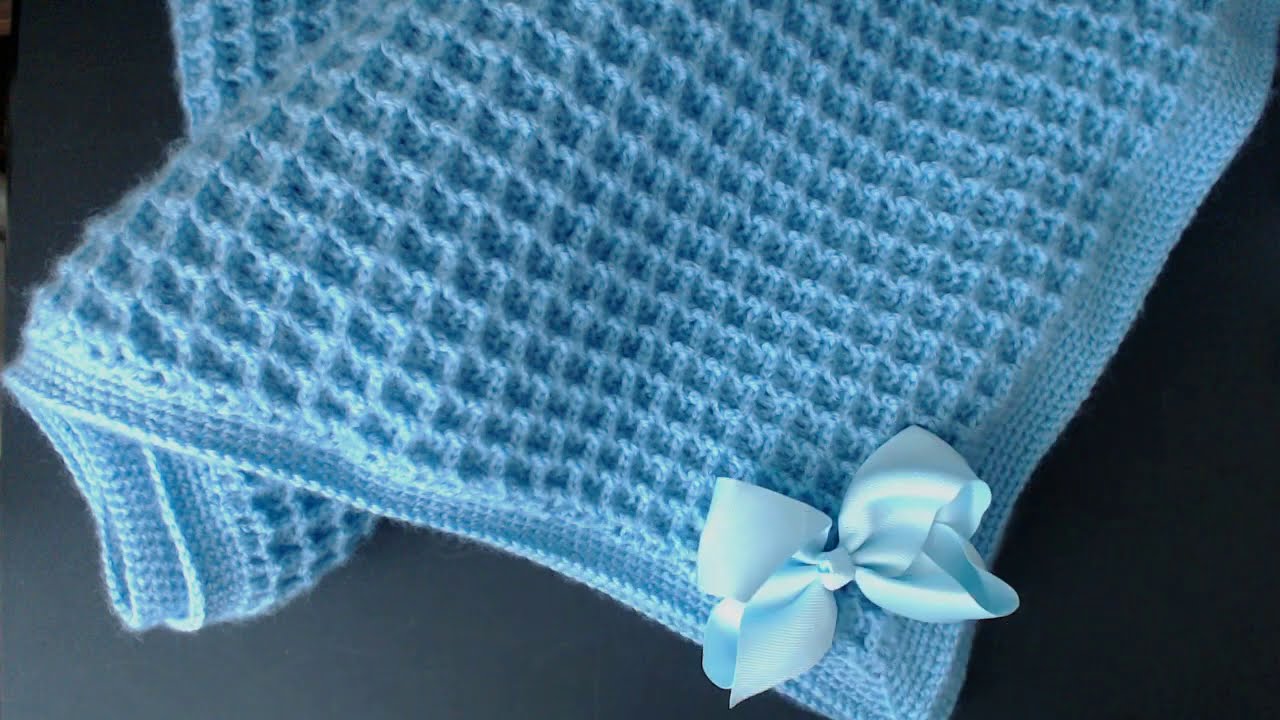 Crochet small waffle pattern. (The MOST popular Baby Blanket)