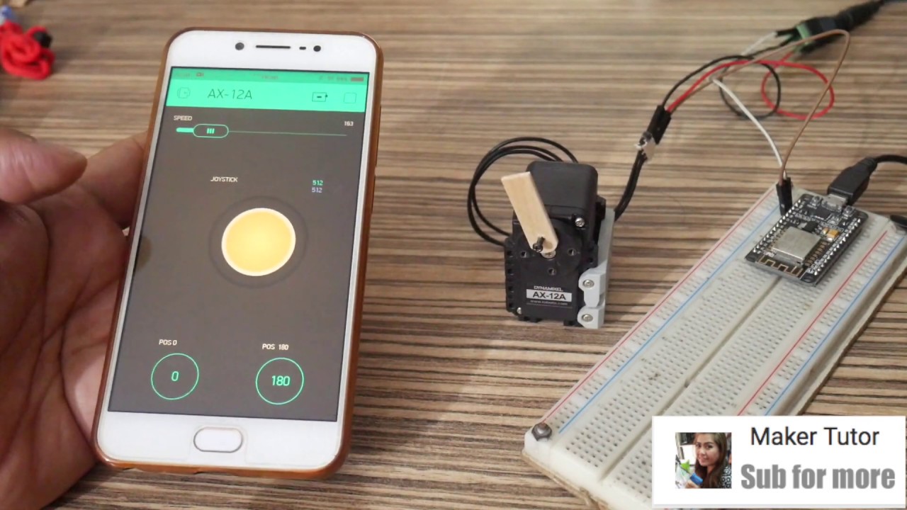 Dynamixel AX-12A  Servo + NodeMCU ESP8266 + Blynk