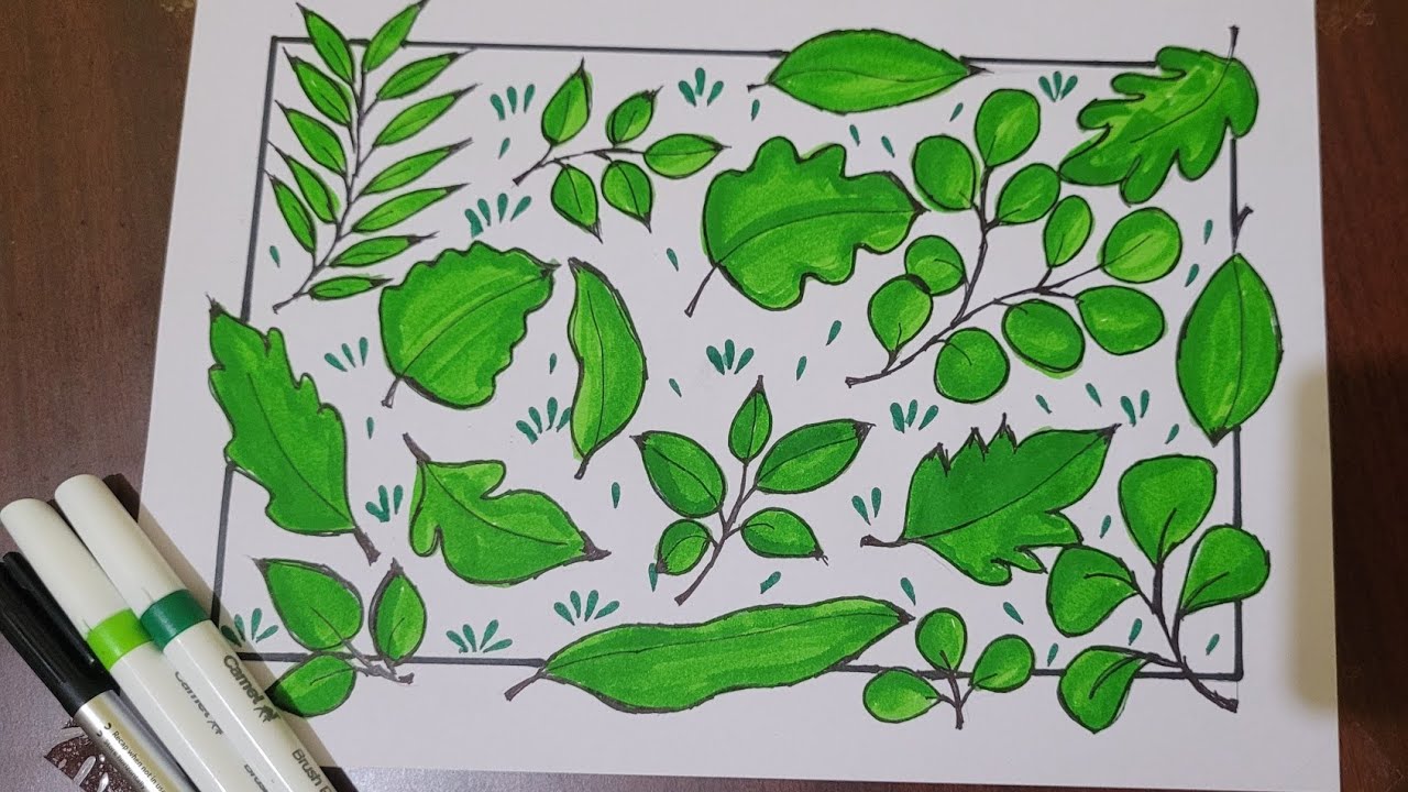 How to draw easy leaf doodle step by step | doodle leaf | doodle video | doodle leaf 