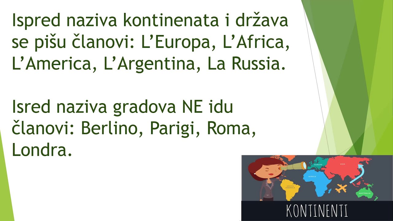 Gli articoli-Članovi u italijanskom jeziku-The articles in Italian
