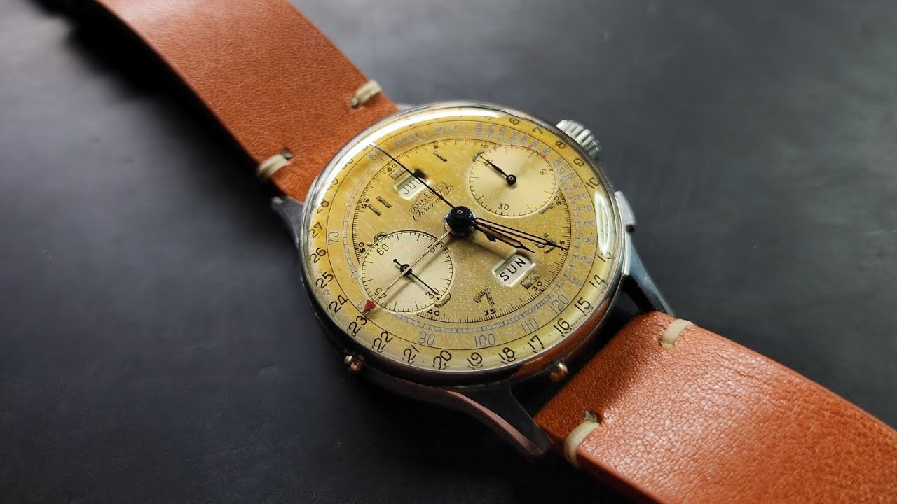 Big '40s Angelus Chronodato, cal 217. Repaired, serviced.