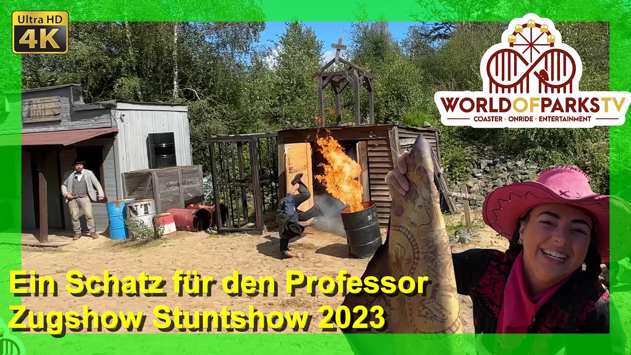 Fort Fun Abenteuerland Zugshow 2023 Ein Schatz für den Professor Western Stuntshow Santa Fe Express