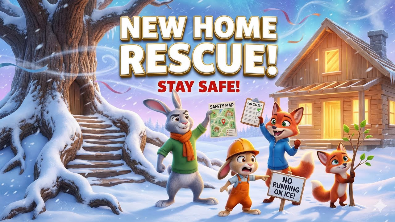 The Buck’s Forest Adventures – Oak Tree House Build Rescue! 🐰🦊 Garden Planting ❄️ Kids Safety Winter
