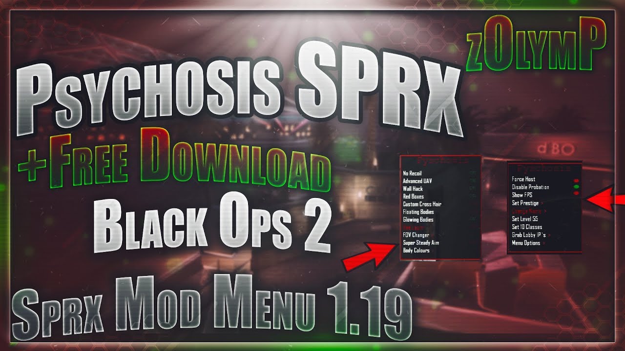 ❖[PS3/Bo2] Psychosis v1 Non-Host SPRX Mod Menu + Free Download || zOlymP❖