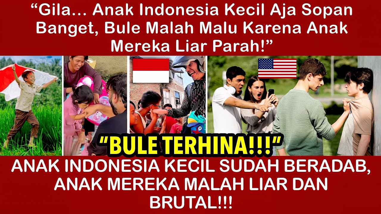 GILAA‼️anak Indonesia kecil aja sopan banget, bule malah malu karena anak mereka liar parah!