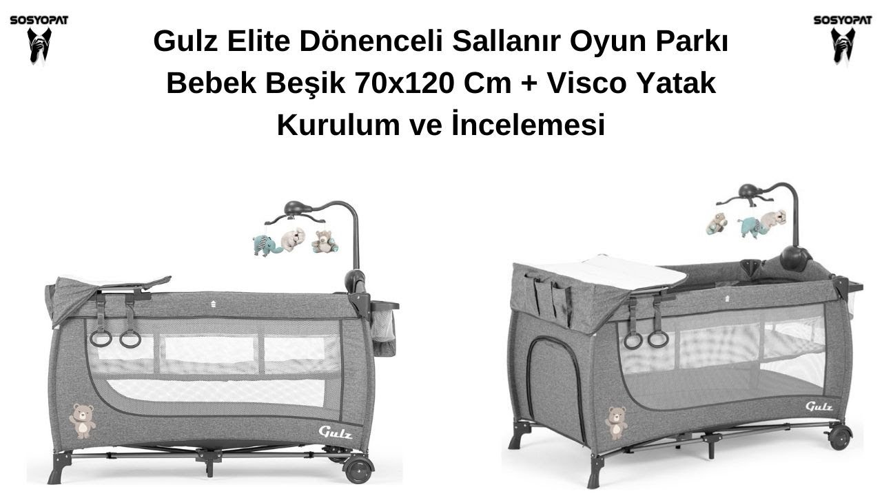 Gulz Elite Dönenceli Sallanır Oyun Parkı Bebek Beşik 70x120 Cm + Visco Yatak Kurulum ve İncelemesi