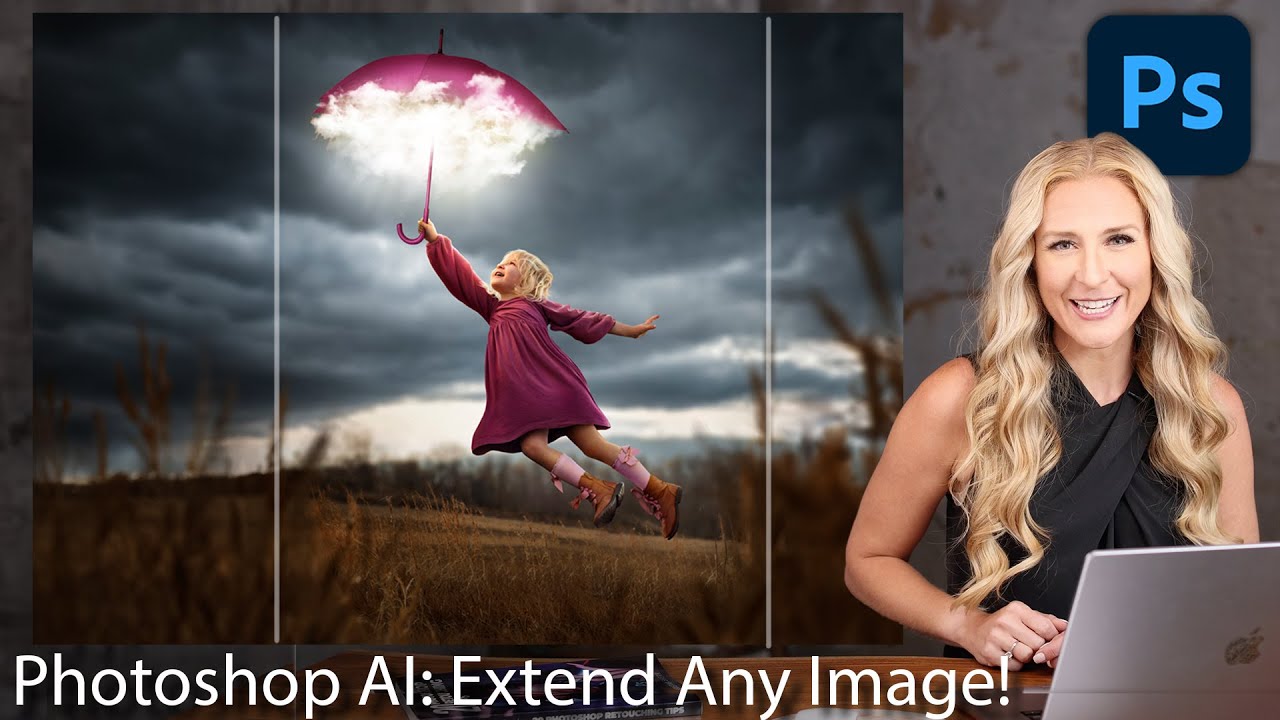 Как расширить фон в Photoshop с помощью генеративной заливки и вырезания