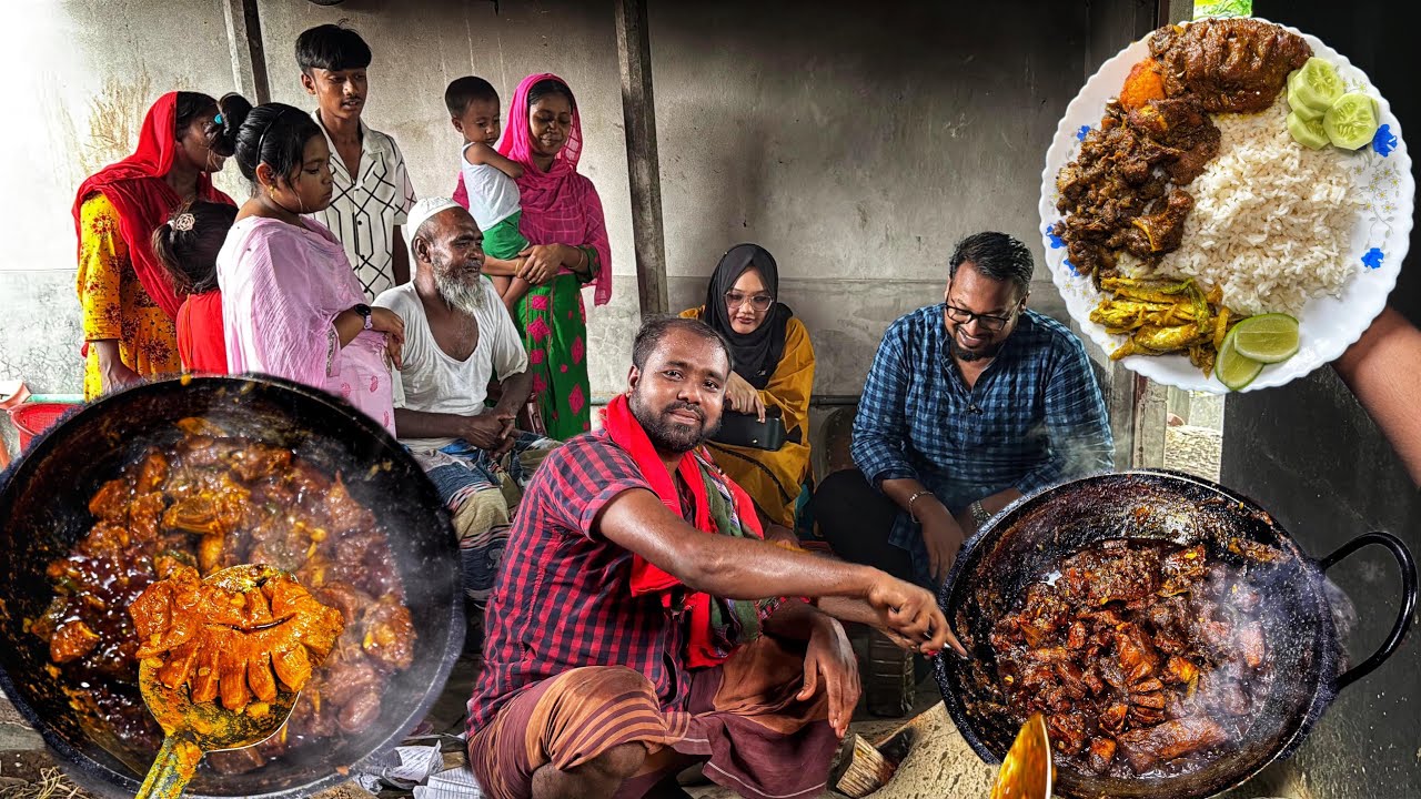 নওহাটার হানিফ ভাইয়ের বাসার দাওয়াতে এলাহী আয়োজন ❤️ হানিফ ভাই নিজেই কালাভুনা রান্না করে খাওয়ালেন 🤩