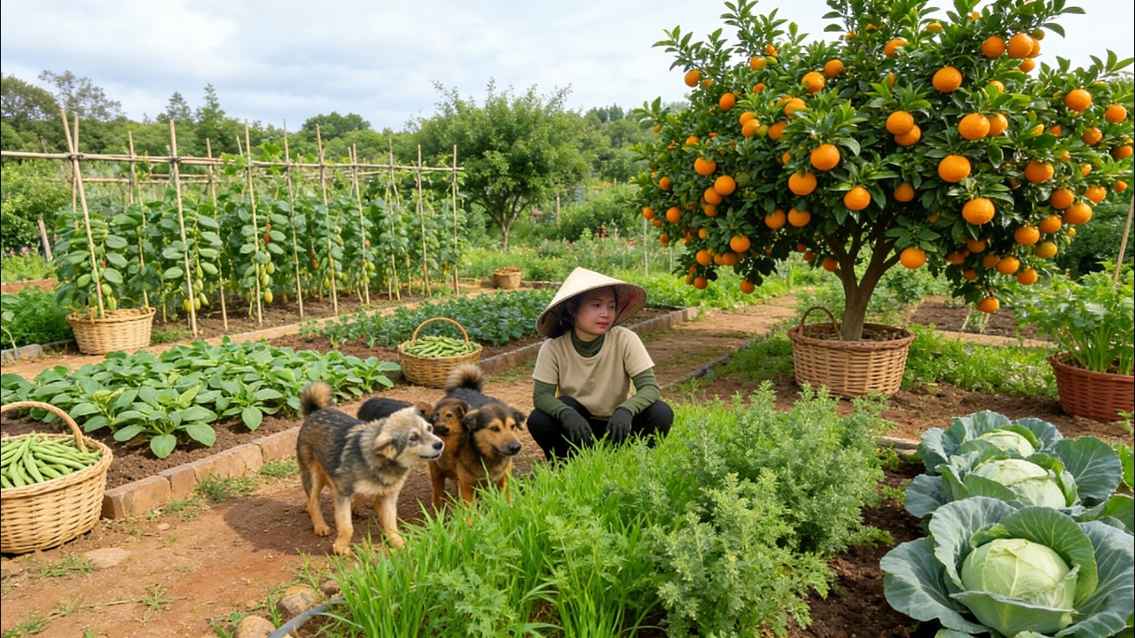 Harvest Yardlong Beans, Oranges To Sell At The Market – Cook With Them And Take Care Of The Garden