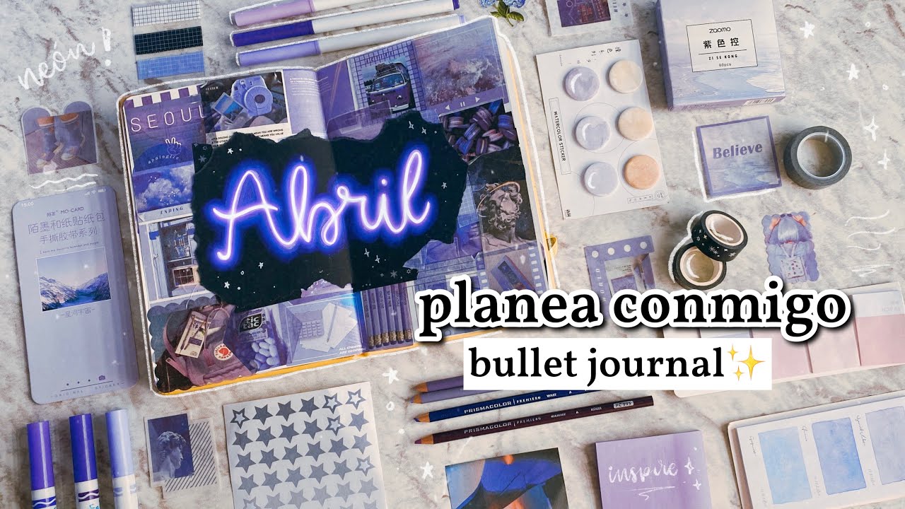 ⚡️ PLANEA CONMIGO ABRIL // LETRAS NEÓN bullet journal 2021 🌟- DanielaGmr ✨