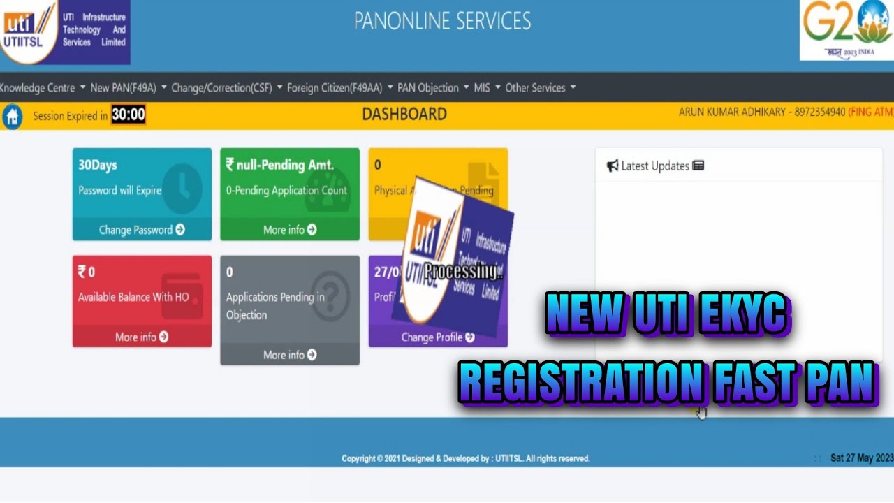 fast pan uti ekyc registration #7319148476