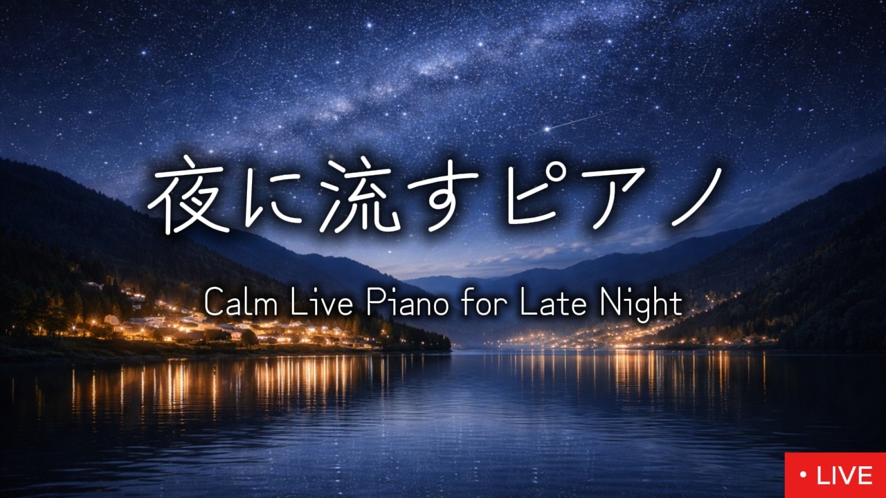 夜に流す、考え事が止むピアノBGM｜ Ambient Piano LIVE｜21:00
