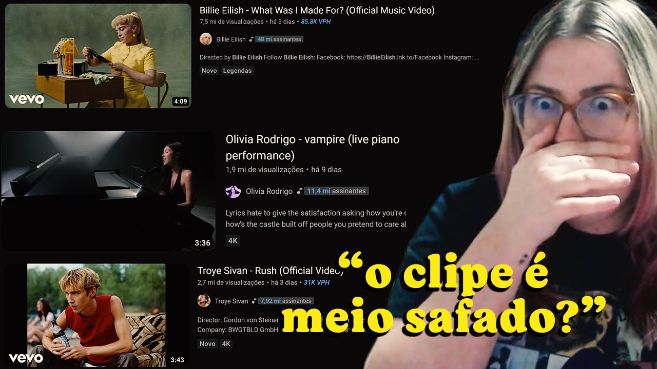 REAGINDO A BILLIE EILISH, OLIVIA RODRIGO E TROYE SIVAN | Cortes da Bel