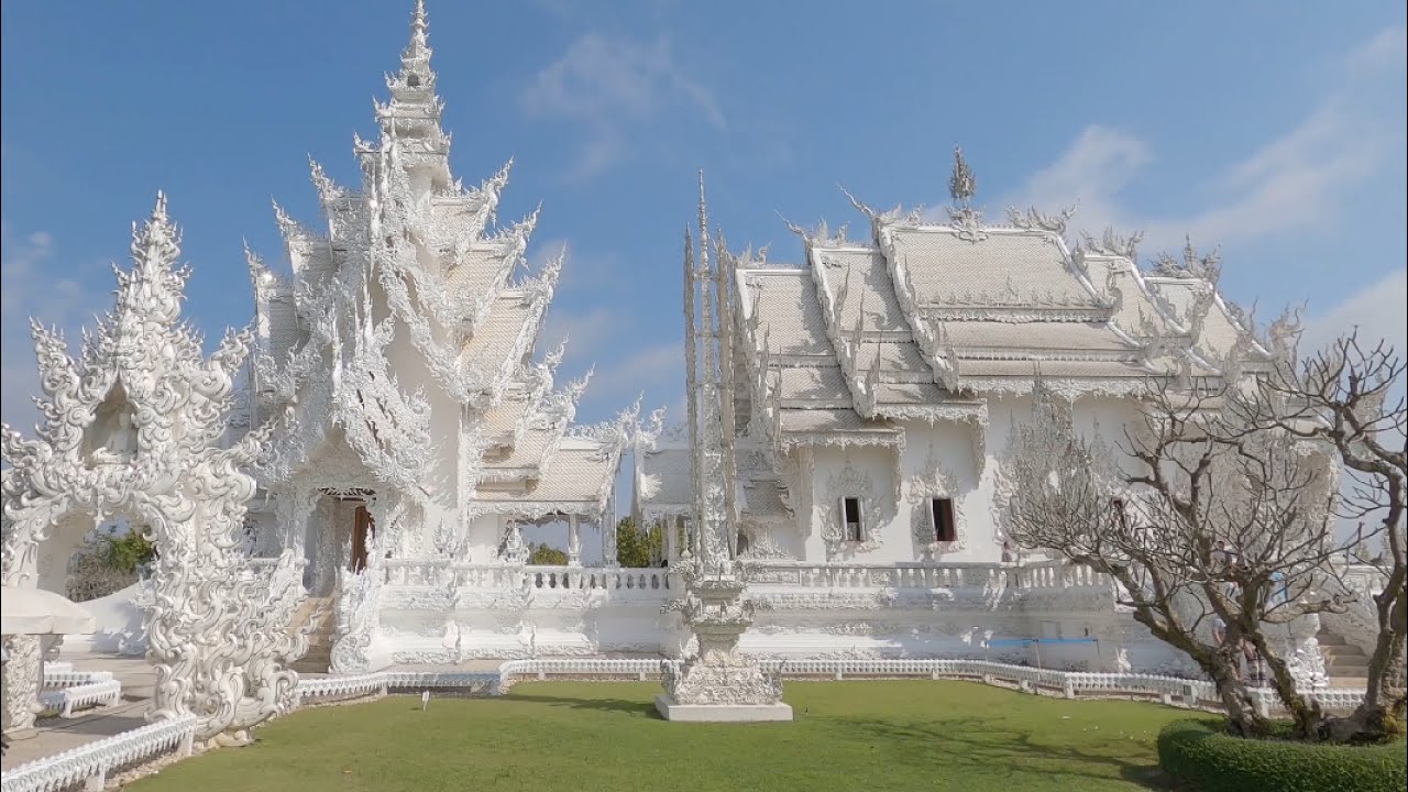 Thailand. Chiang Rai - Wat Rong Khun - White Temple - 18 февр 2023 - 4K Video HD