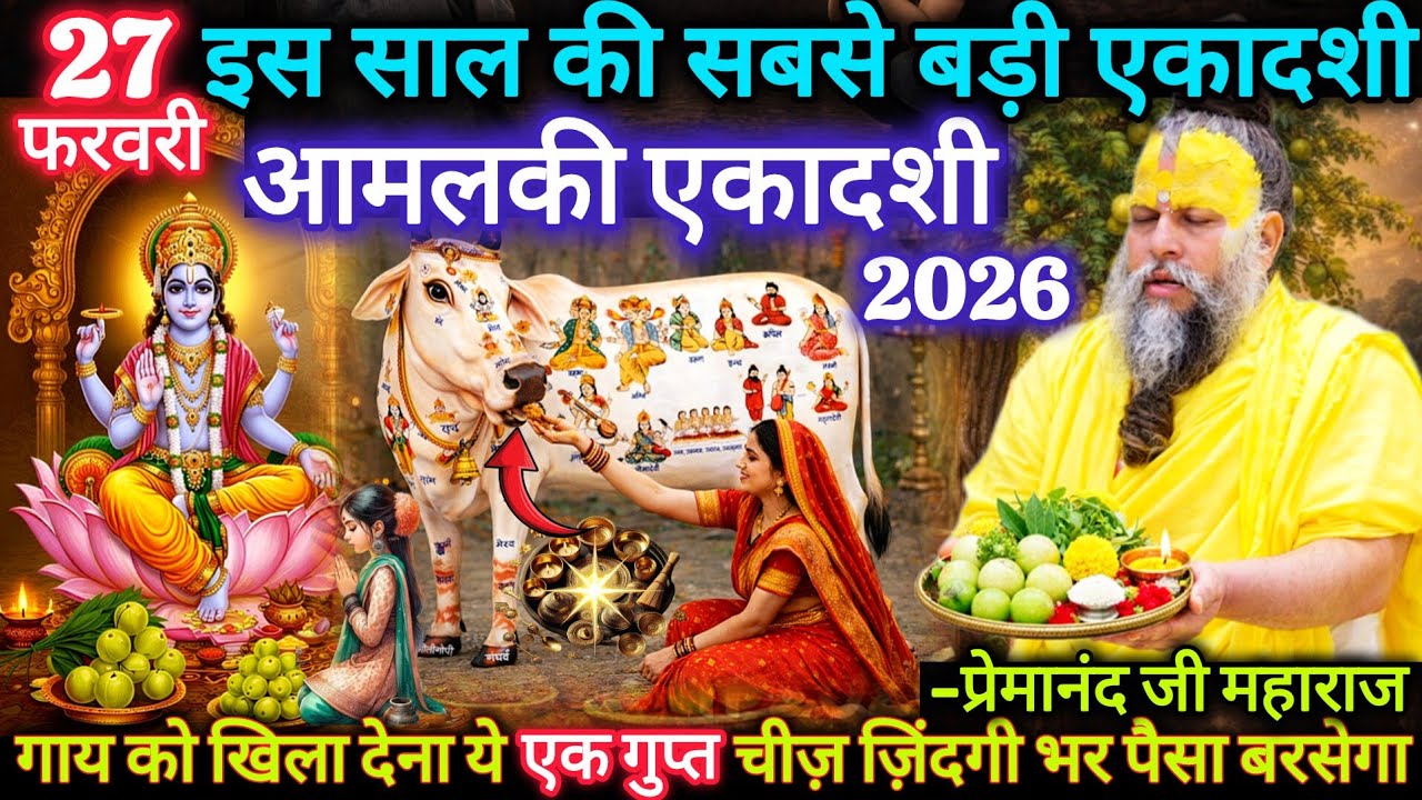  आमलकी एकादशी 2026 | 27 फरवरी | गाय माता को खिला देना ये चीज पैसा बरसेगा | प्रेमानंद जी महाराज 