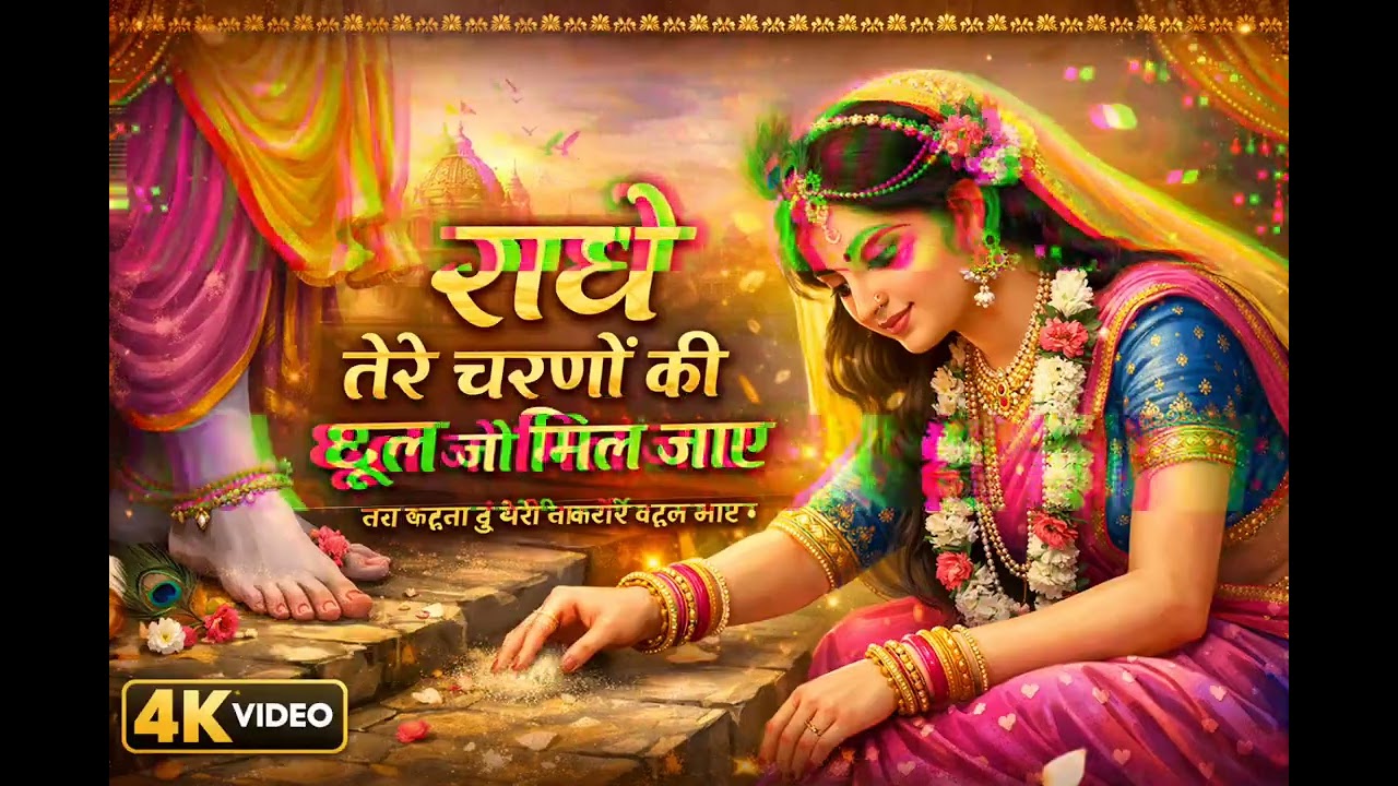 Radhe Tere Chardon Official Video Song 4k || Radhe Krishna Song 🎵  || HD QUALITY ♥️ 