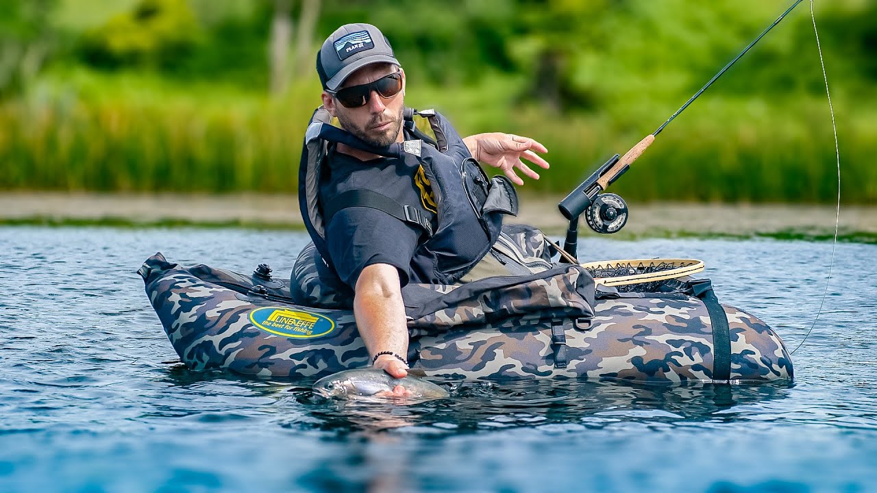 Float Tube [Belly Boat] Fly Fishing for Trout on a Small Lake