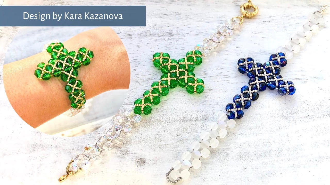 Free beading pattern | Queen's Cross Bracelet Tutorial | Easy Beaded Bracelet