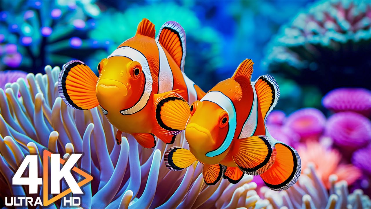 Лучший аквариум 4K Ultra HD 🐠 Потрясающие кораллы, рыбы и медузы #12