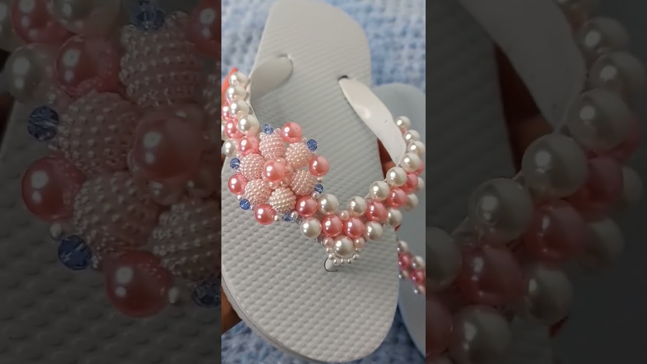 Chancletas decoradas con perlas para ni&ntilde;as #verano #accesoriosparani&ntilde;as