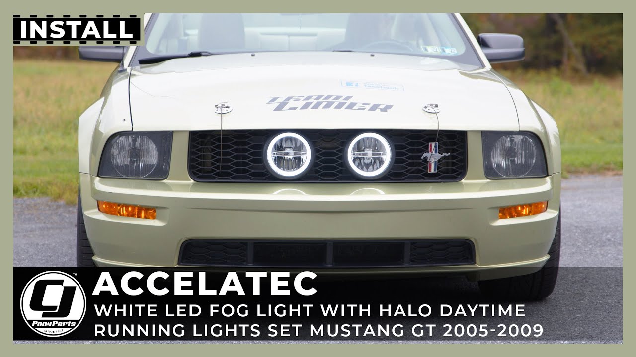 2005-2009 Mustang Install | Accelatec LED Fog Lights with Halo Daytime Running Lights