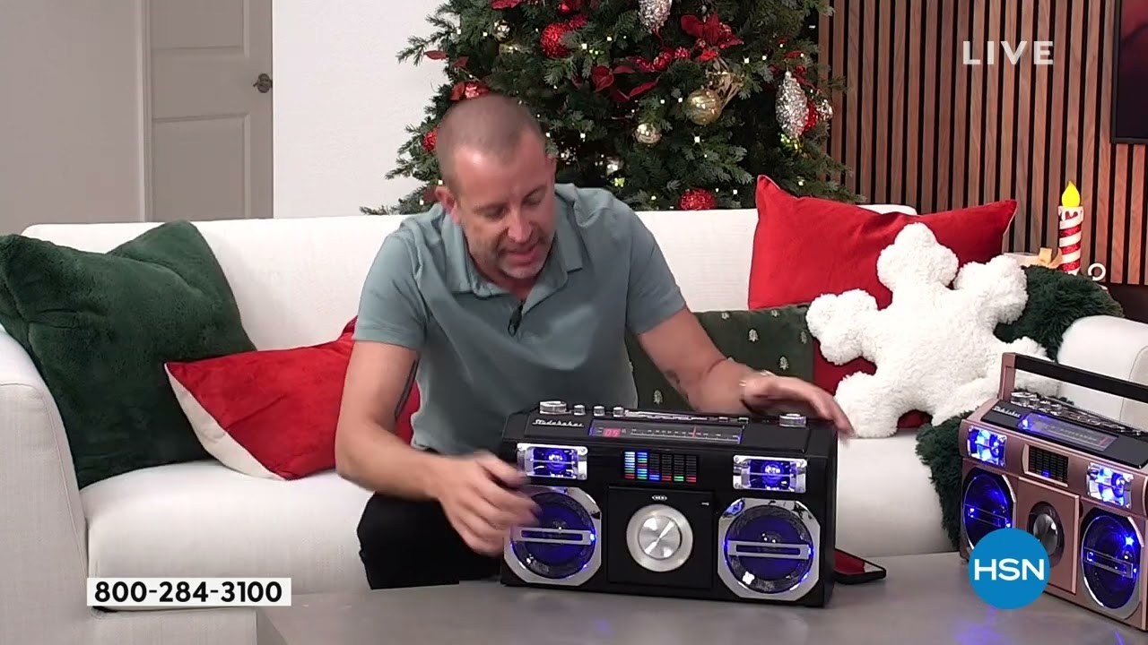 Studebaker 80's Retro Street Bluetooth Boombox w/FM Radi...