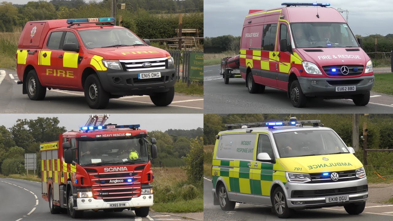Essex Fire & Rescue Service - Colchester HRP, USAR WrU & 4x4 Ranger Responding