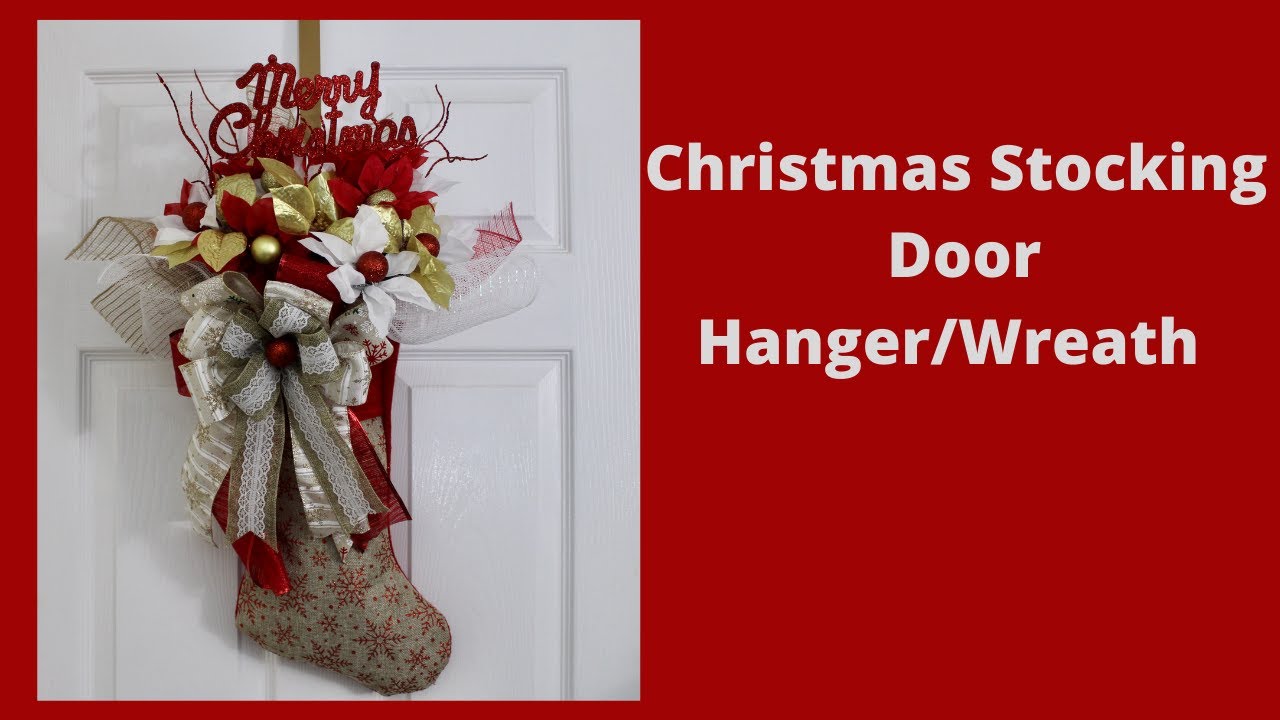 Dollar Tree Christmas Stocking Door Hanger/Wreath