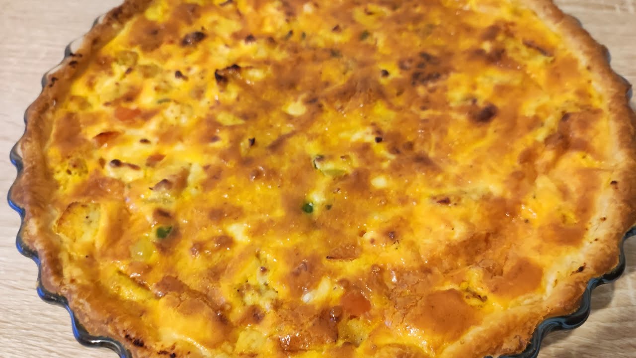 Quiche au poulet et aux  poivrons (recette facile)