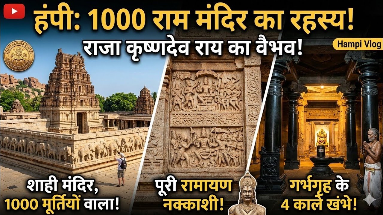 इस मंदिर की दीवारों पर पूरी रामायण 😲 | एक हजार राम मंदिर हम्पी | Hazara Rama Temple Hampi 