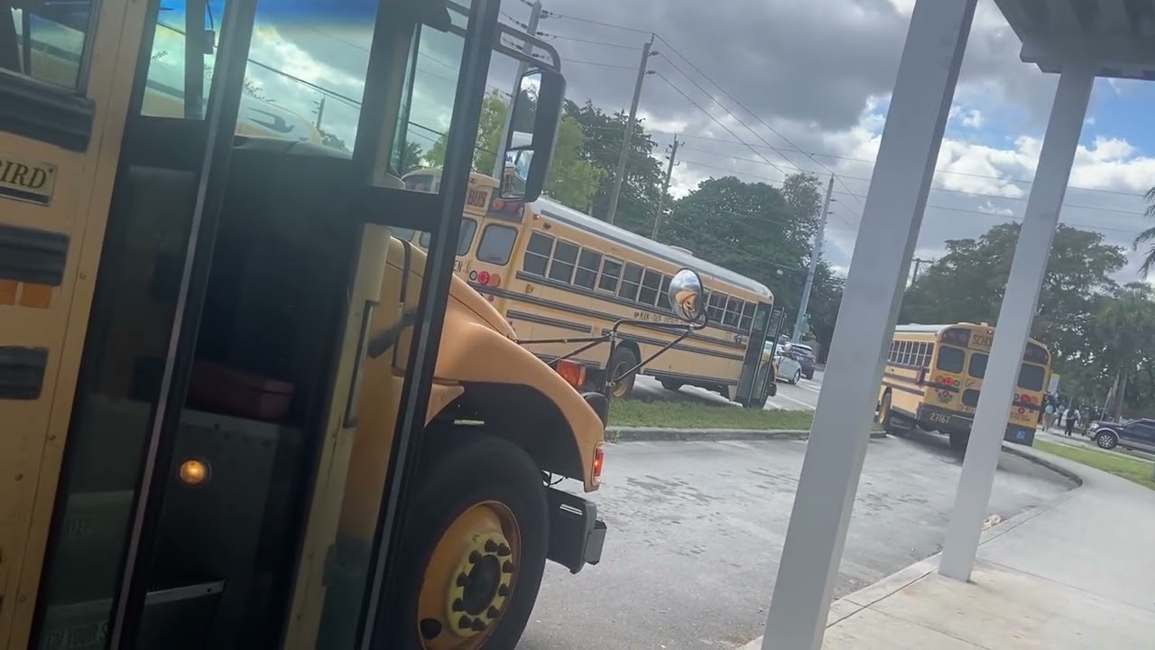 A educational tour of Miami Dade County public schools buses at north Miami senior high school 