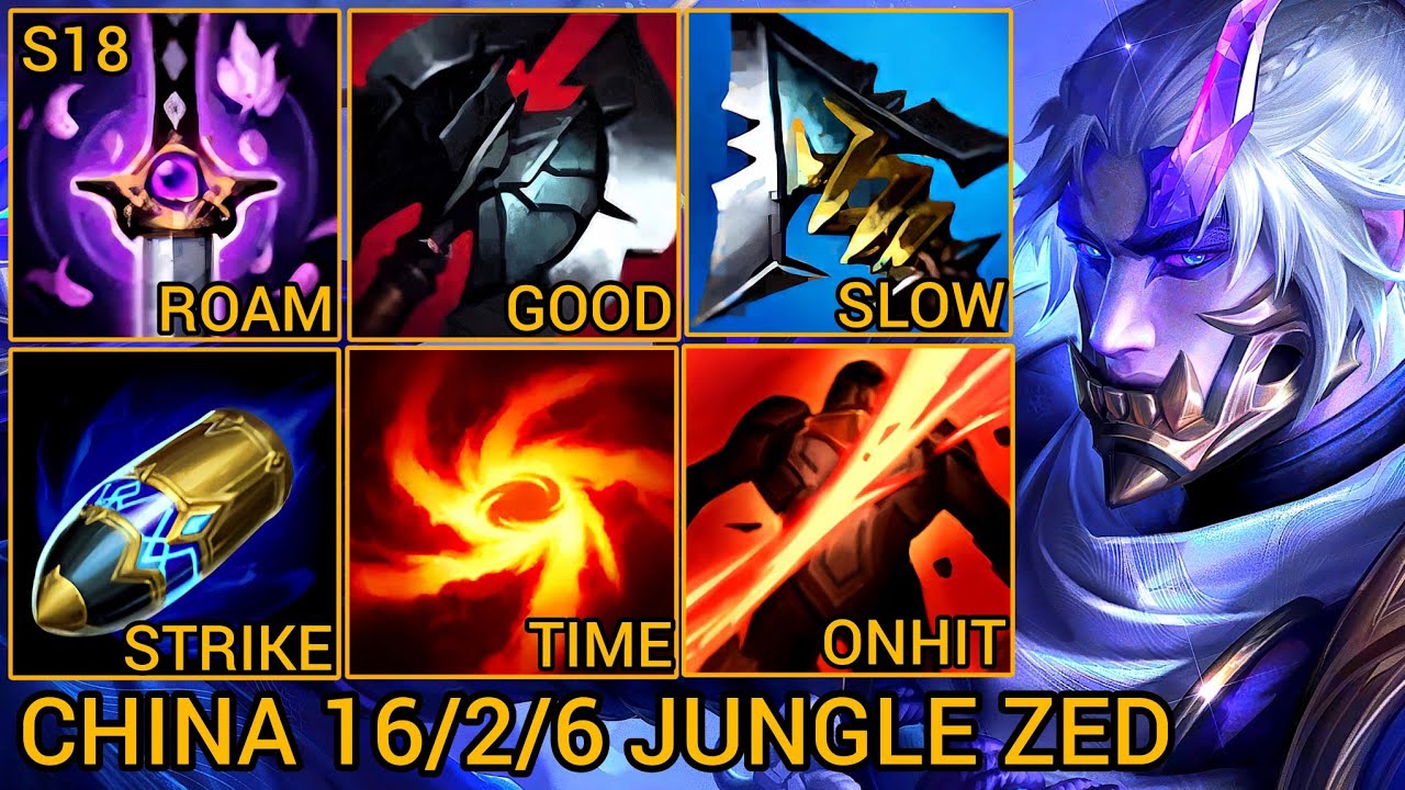 Zed Jungle 16/2/6 - China Server Wild Rift Season 18 New Build Best Tier By Tiarty
