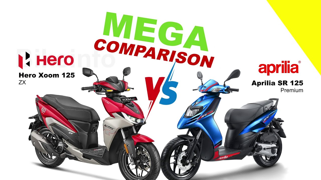 Hero Xoom 125 vs Aprilia SR 125 | MEGA COMPARISON @bikeinfo-199 #automobile #bikecompare