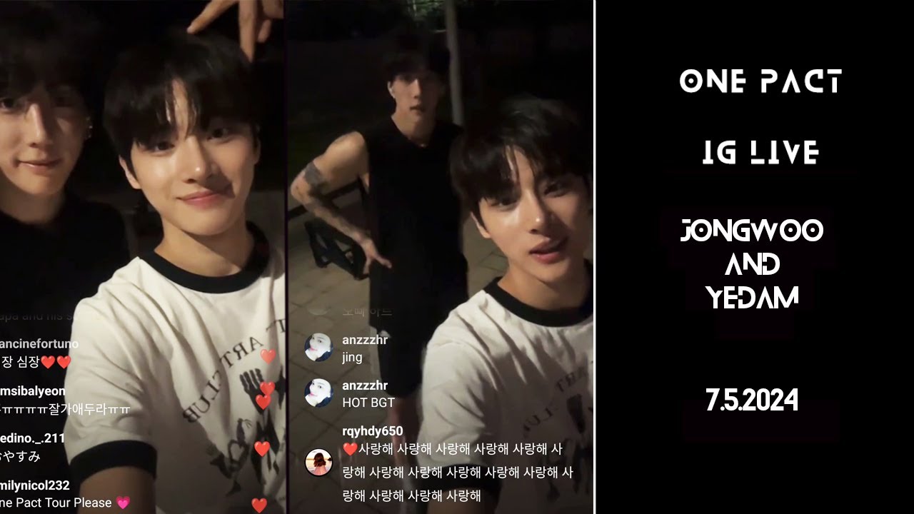 Jongwoo & Yedam's IG LIVE #ジョンウ #윤종우  #예담 #イェダム | ONE PACT #원팩트   | 5.7.2024