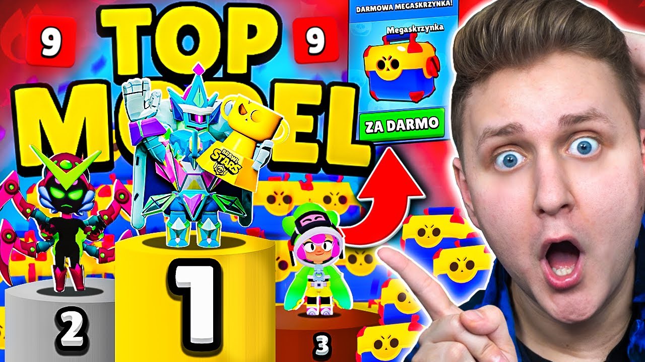 Zrobiłem TOP MODEL o *DARMOWE MEGA BOXY* w BRAWL STARS i stało się TO!😱 (9 PRZEDMIOT&Oacute;W!)