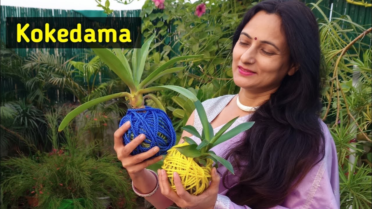 Japanese art *KOKEDAMA* (कोकैडामा) | Small space, low budget gardening | My method - fully homemade