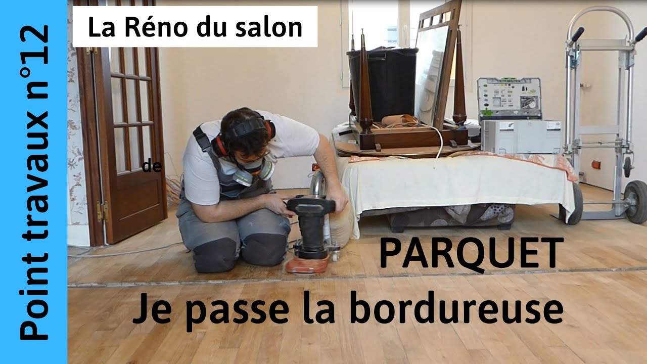 Ponçage à la bordureuse et finitions au racloir [Salon n°12]